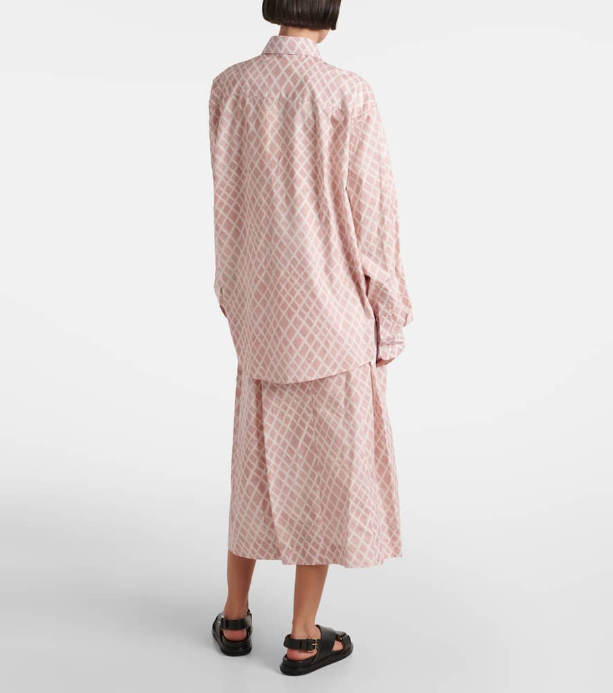 Checked cotton poplin shirt