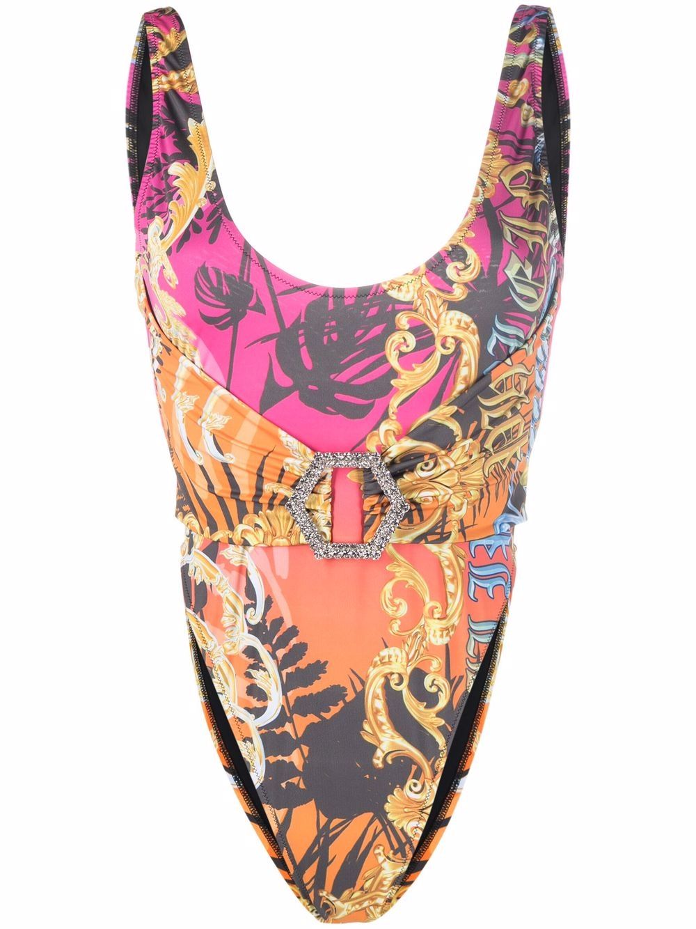 Baroque pattern-print swimsuit