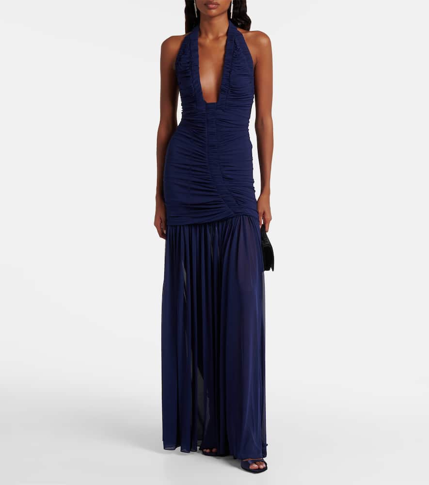 Orion ruched halterneck gown