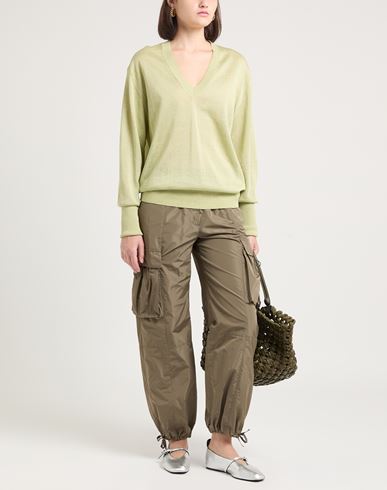 Woman Sweater Light green Size 10 Linen, Silk