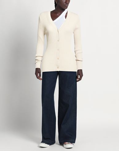 Woman Cardigan Beige Size 10 Cotton