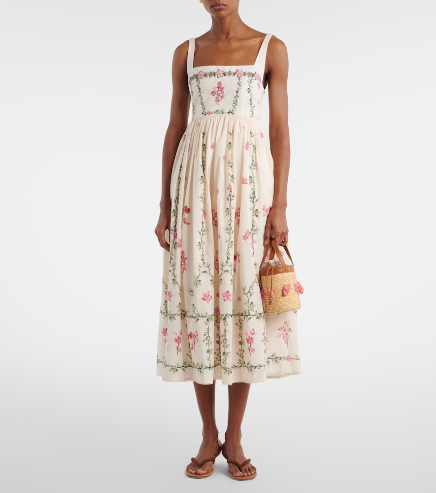 Barbara floral cotton midi dress