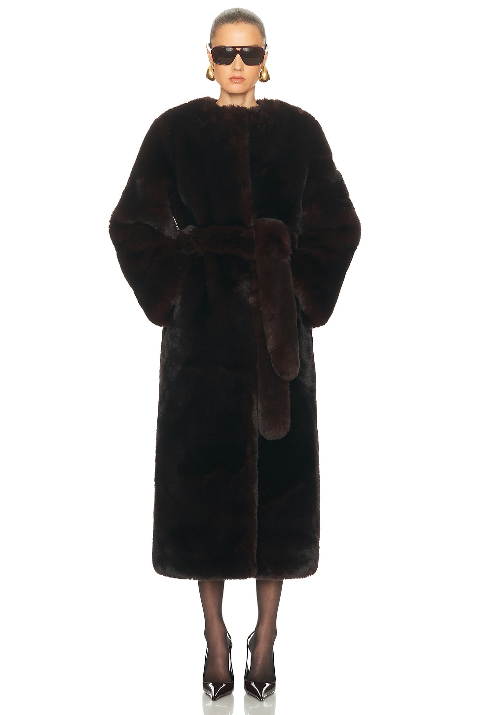 Cult Gaia Martina Coat in Java - Chocolate. S also in