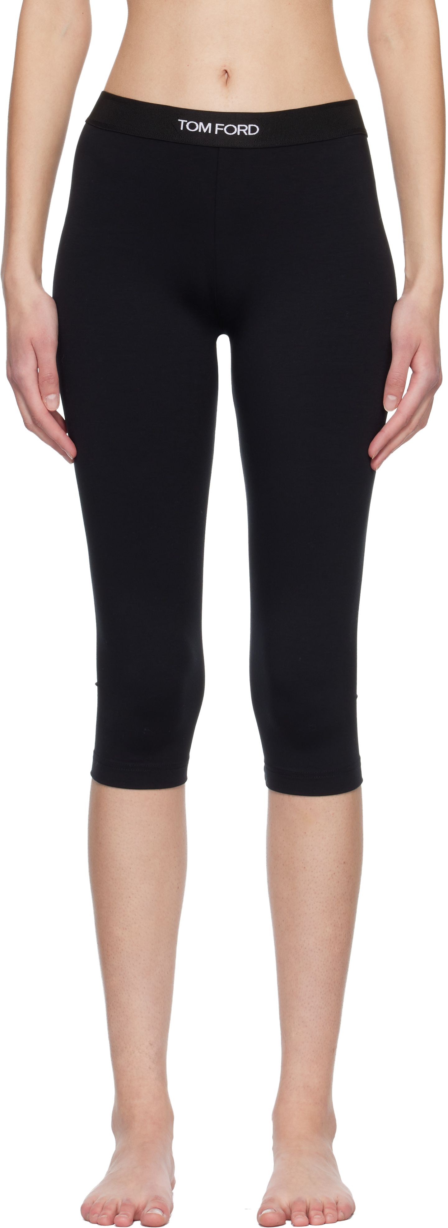 Black Modal Yoga Short Leggings.