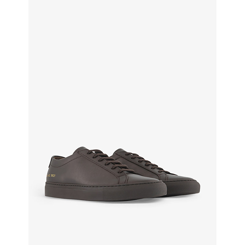 Mens Brown Leather Achilles Chunky-sole Leather Low-top Trainers