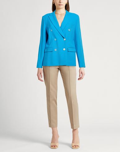 Woman Blazer Azure Size 6 Viscose, Polyester, Elastane
