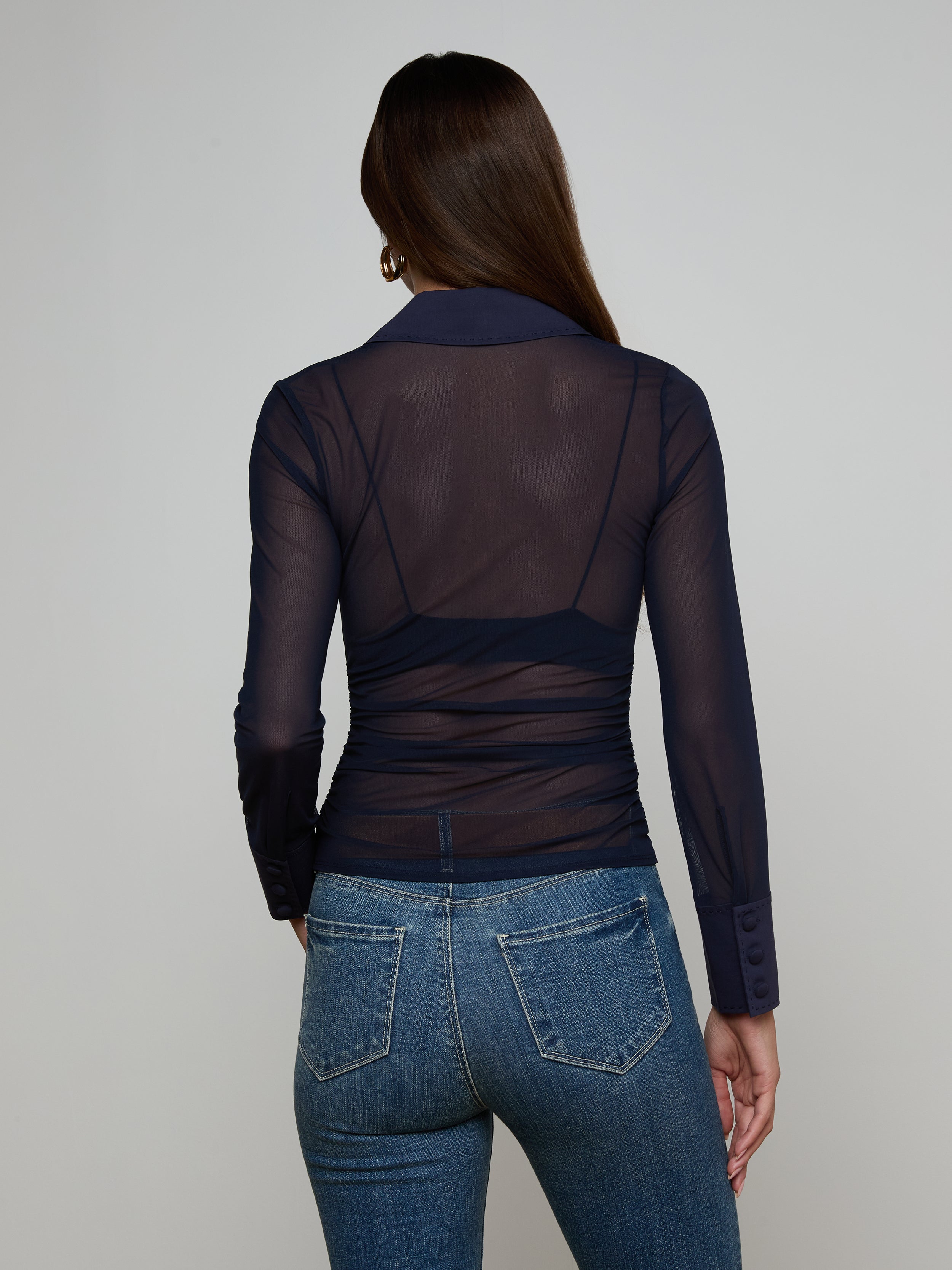 Isola Mesh Blouse In Midnight