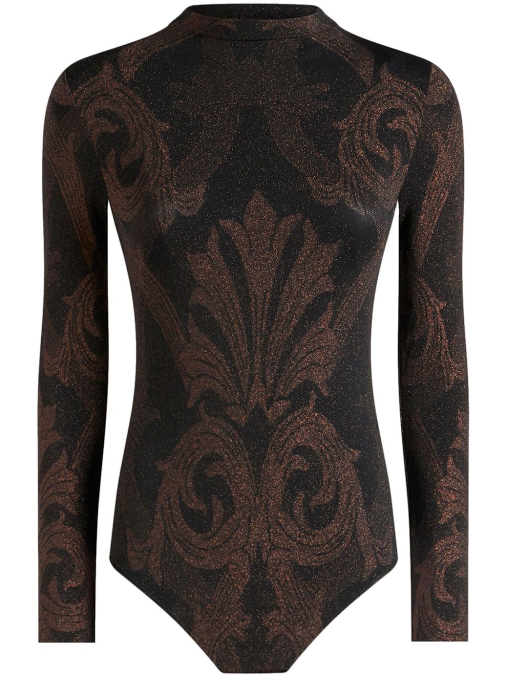 Metallic-effect jacquard bodysuit - Black