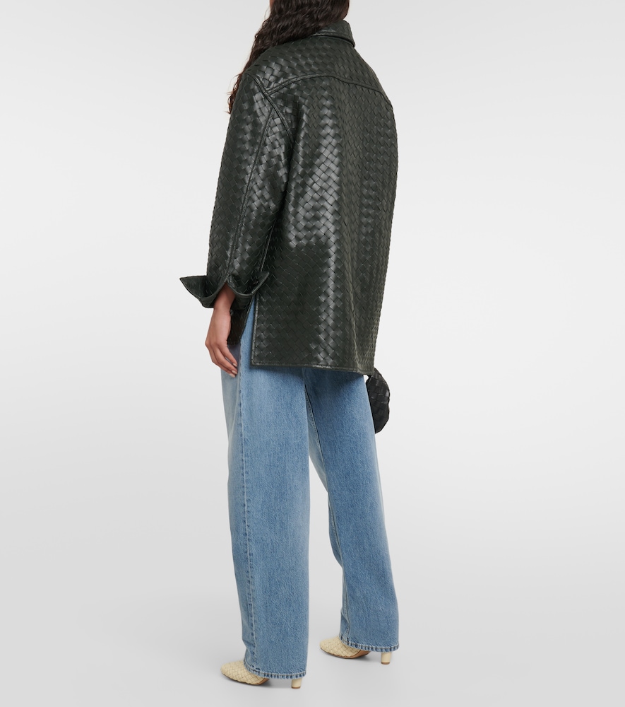 Intrecciato leather shirt