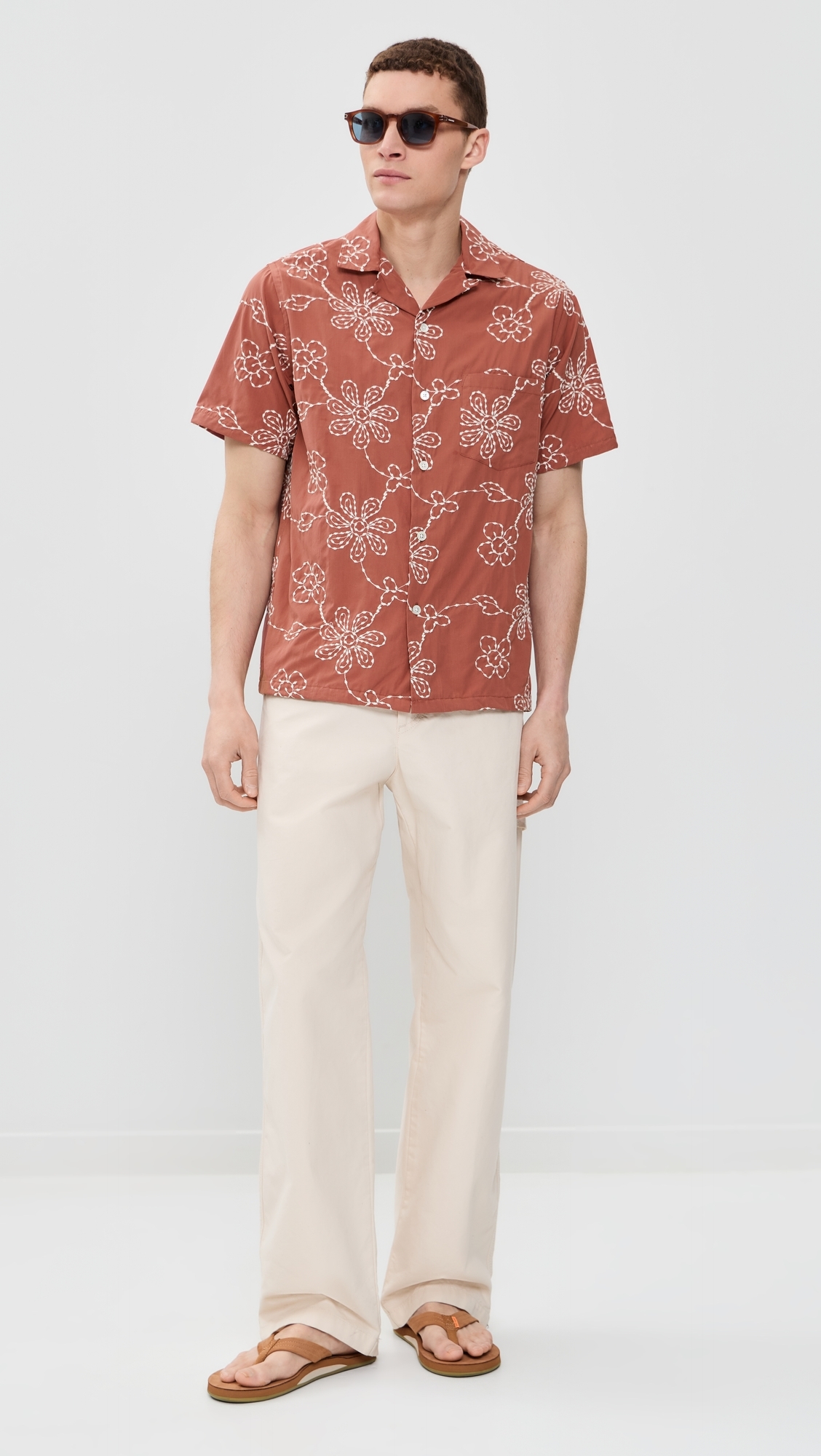 Compota Camp Shirt Terracotta/White
