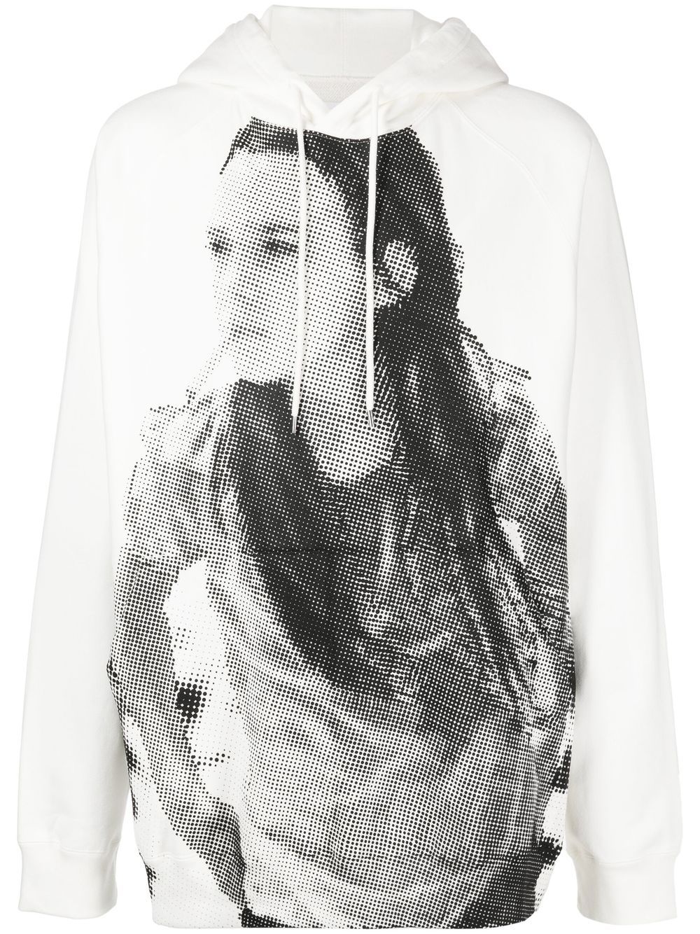 Graphic-print cotton hoodie - White