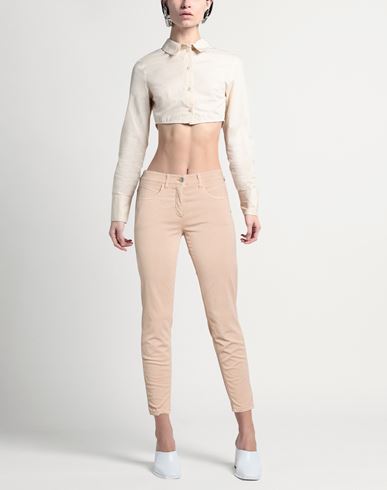 Woman Pants Sand Size 10 Cotton, Elastane