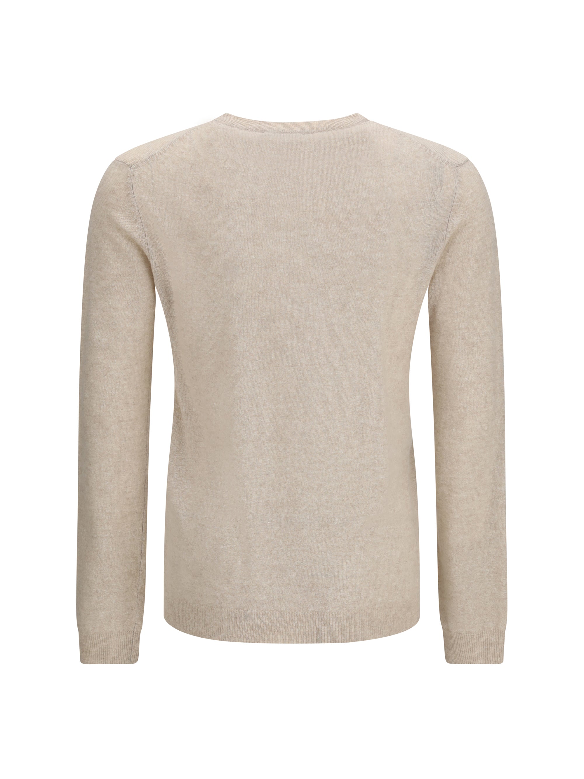 Cashmere-Linen Crewneck Sweater — Beige