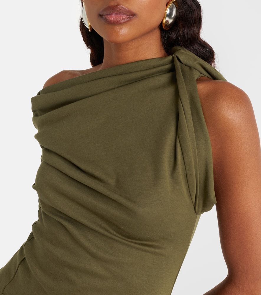 Draped cotton and silk minidress