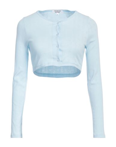 Frankies Bikinis Woman Cardigan Sky blue Size S Cotton