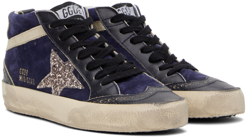 Golden Goose Navy Mid Star Sneakers