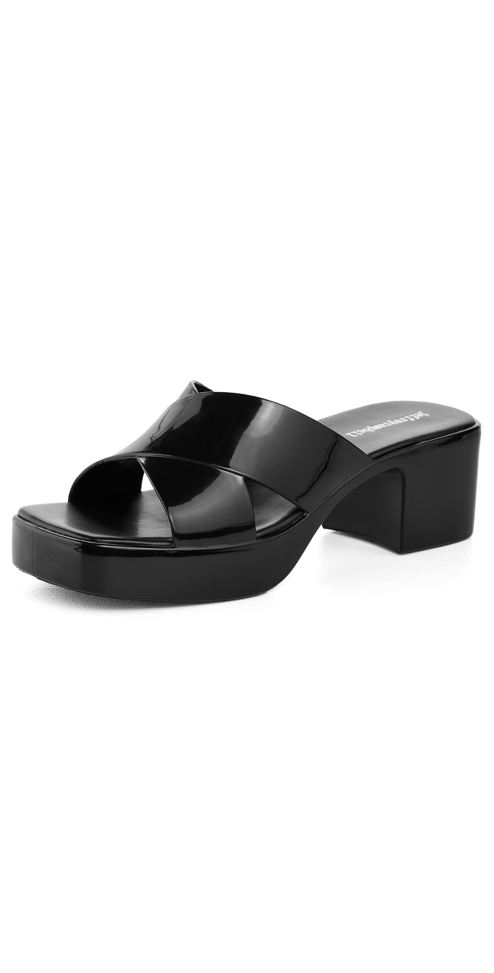 Bubblegum Jelly Block Sandals Black Shiny
