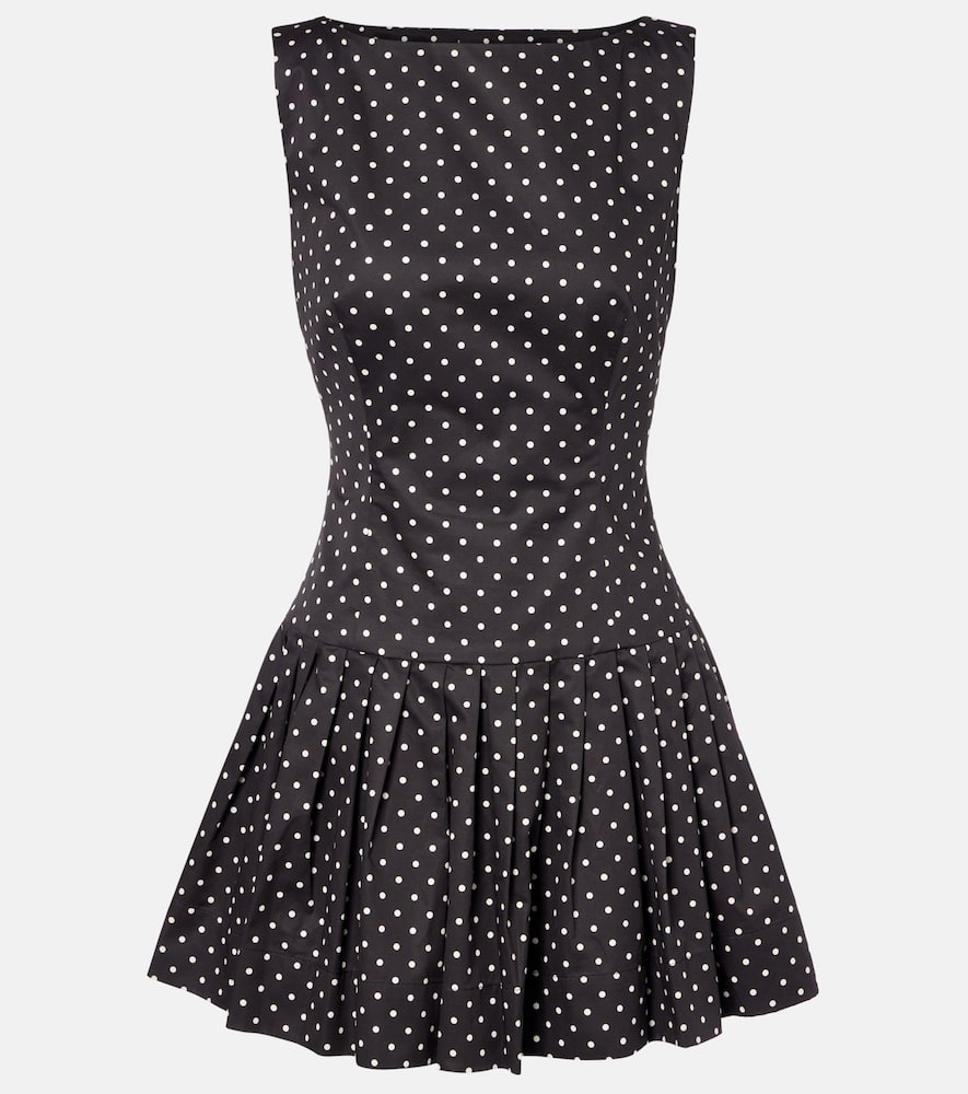 Polka-dot cotton poplin minidress