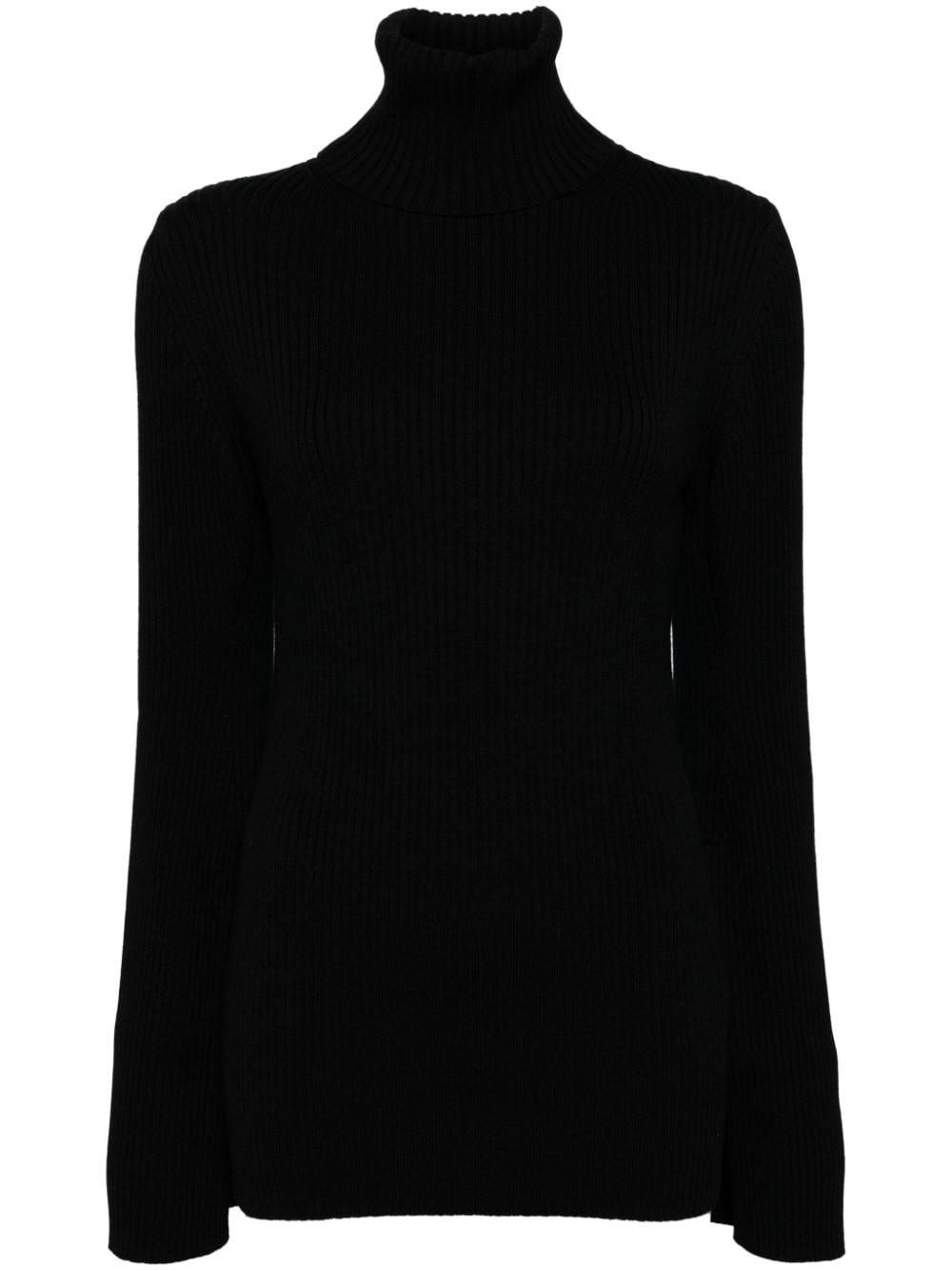 Ribbed wool turtle-neck sweater