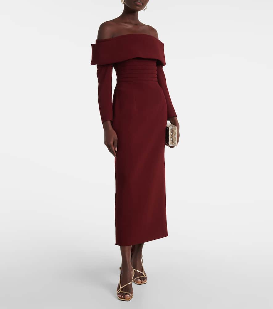 Derika off-shoulder crêpe midi dress