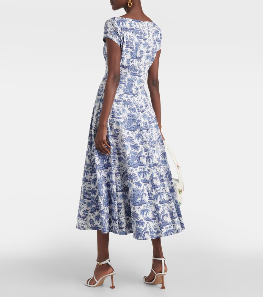 Wells floral cotton midi dress