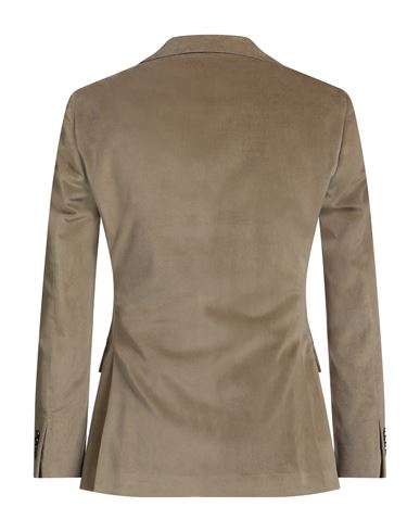 Man Blazer Khaki Size 38 Cotton, Elastane