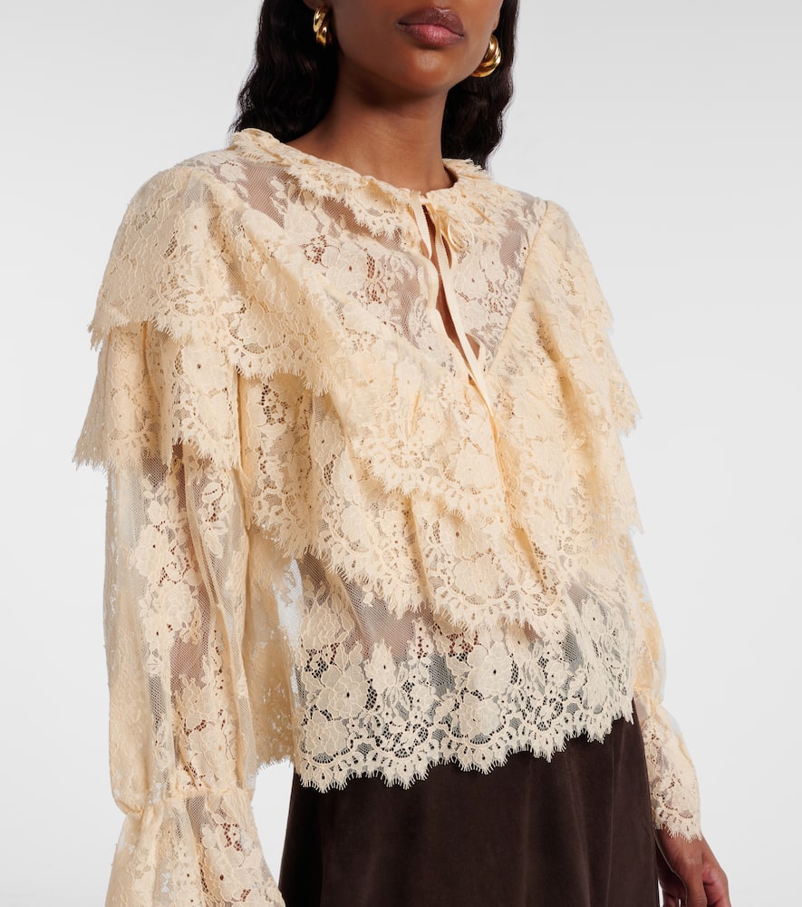 Faryn ruffled lace blouse
