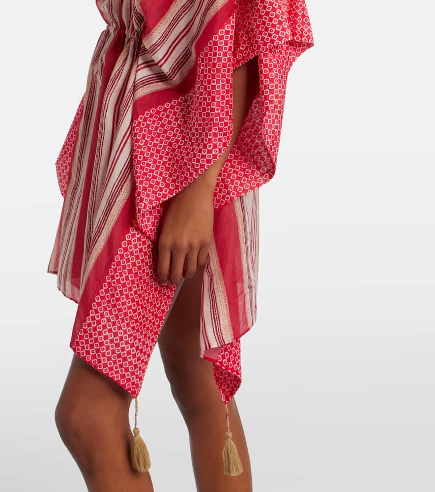 Printed cotton and silk kaftan