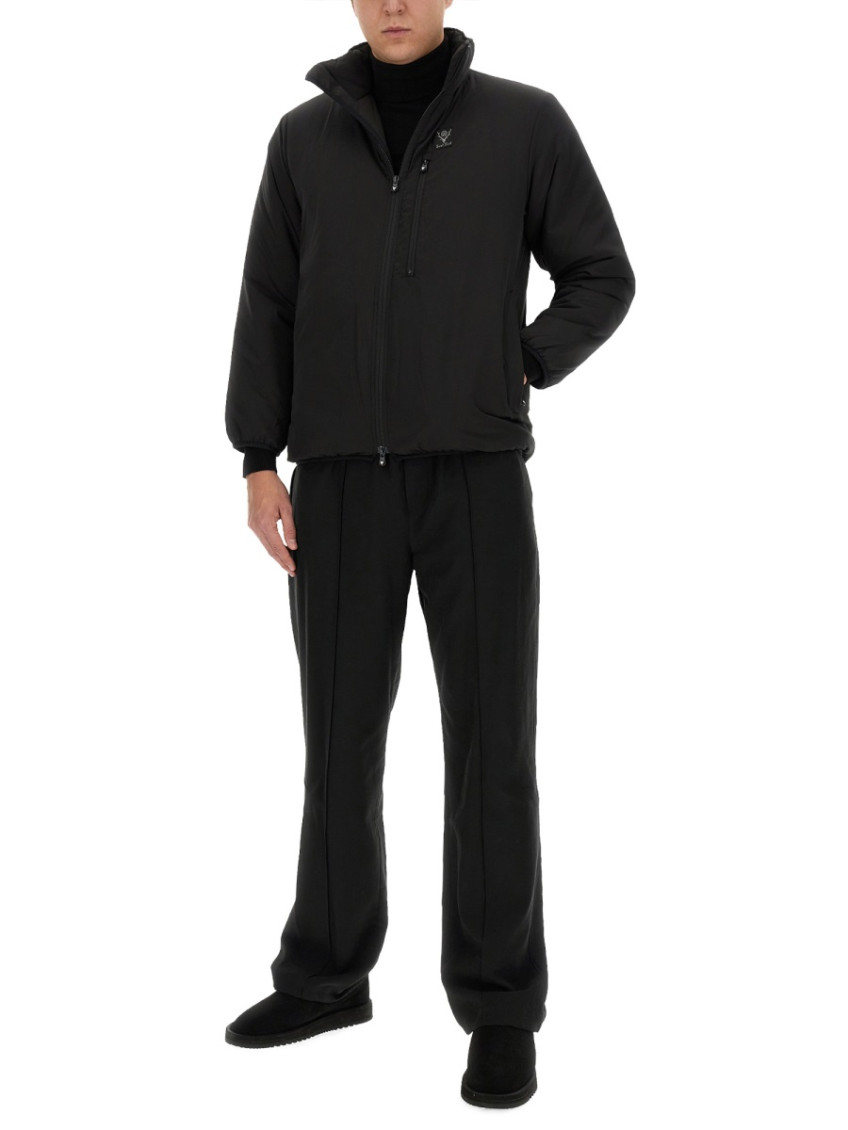 Black Logo Mock Collar Jacket