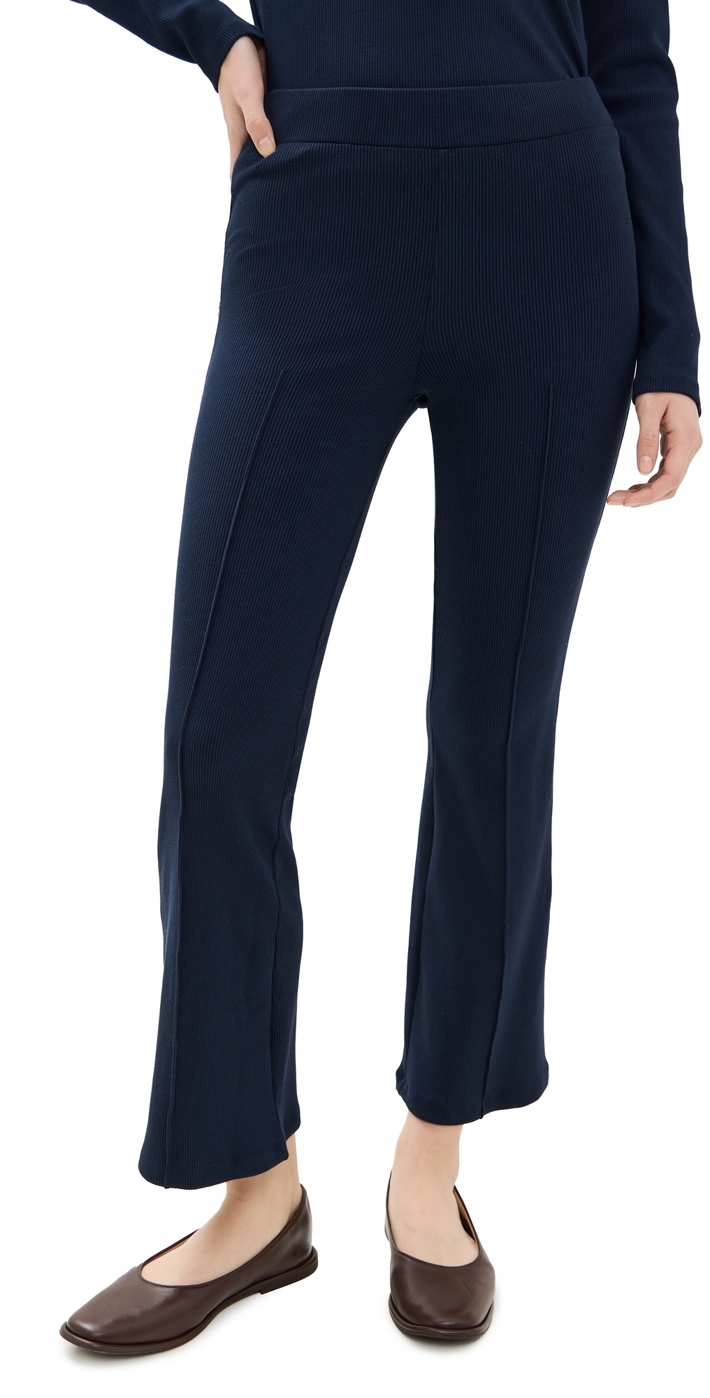 The Rib Kick Flare Pants Navy