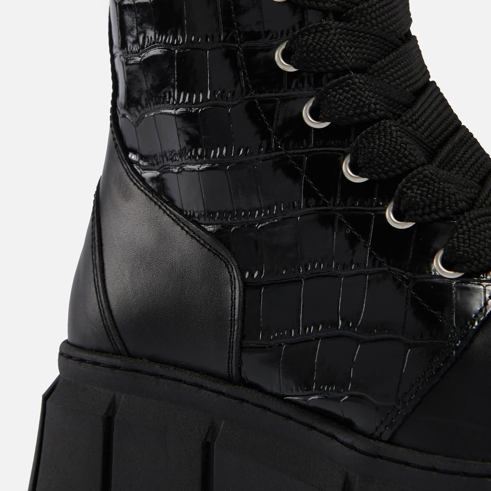 ALOHAS Can Can Croc-Effect and Smooth Leather Boots - UK 3.5