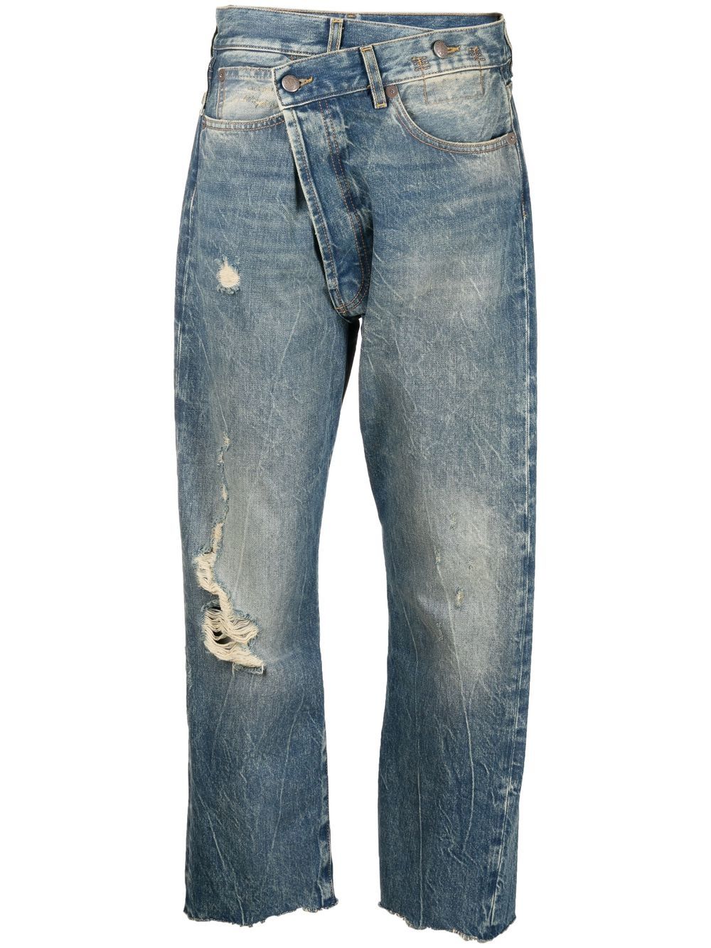 Cropped distressed jeans - Blue