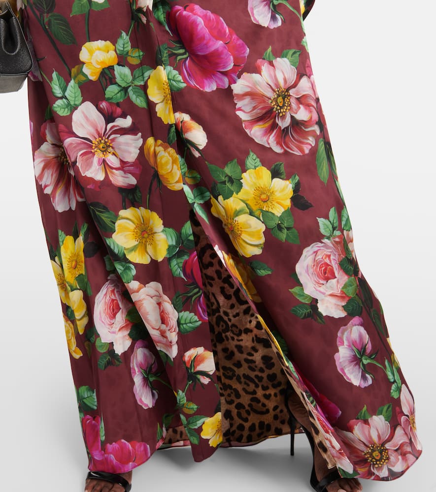 Printed silk maxi dress