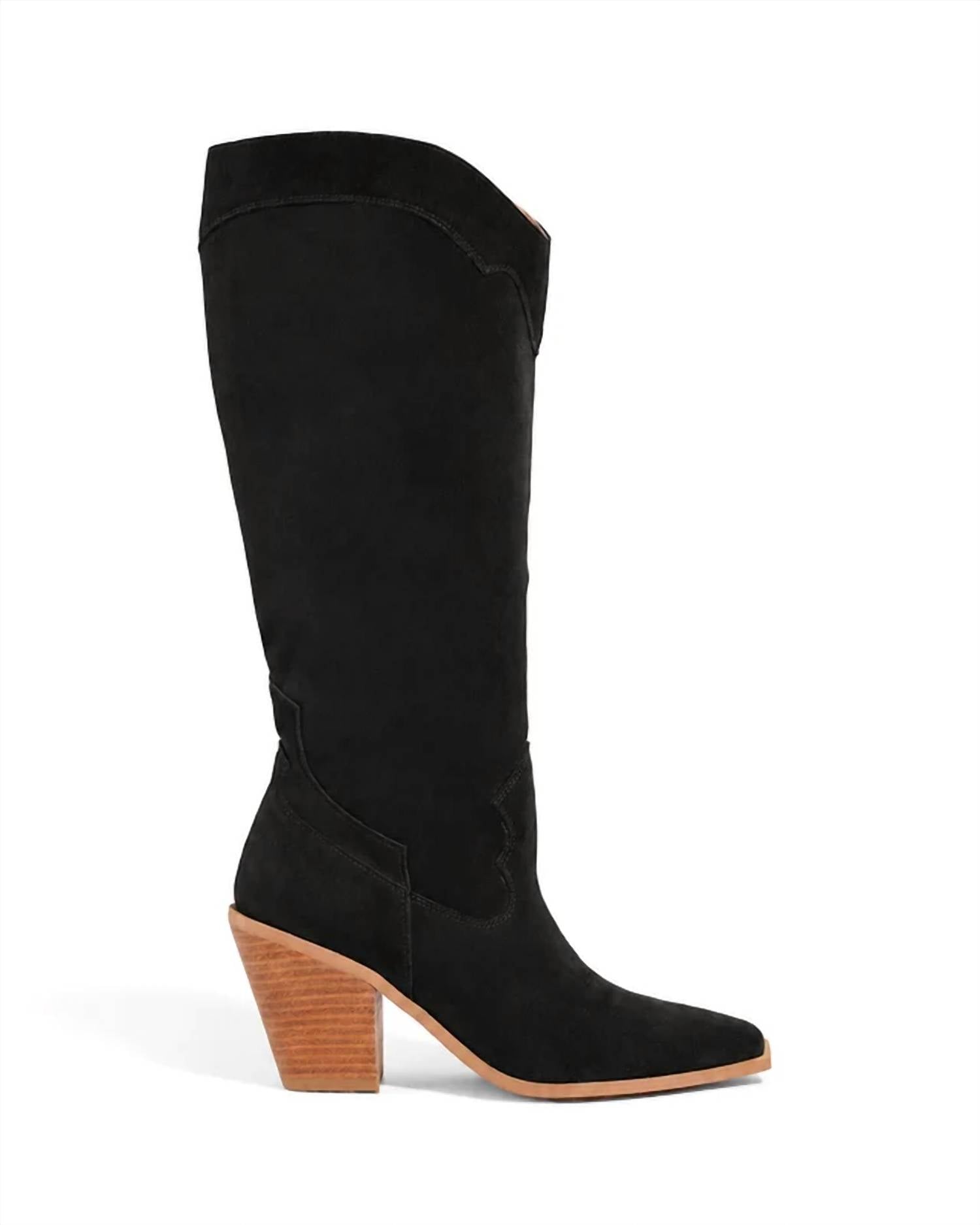 Women's Rhonda Suede Knee High Boots In Black