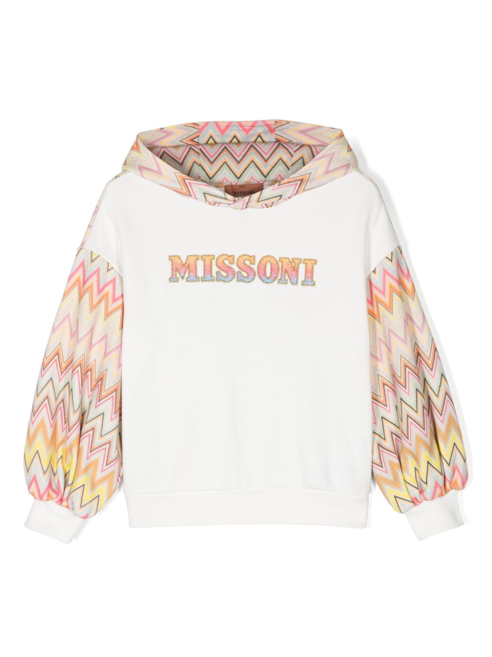 Zigzag-print hoodie - White