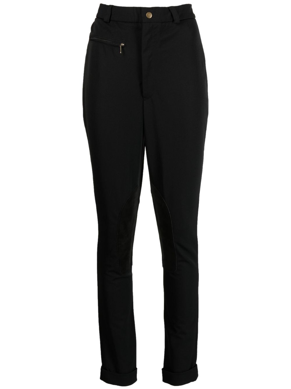 Mid-rise slim-fit trousers - Black