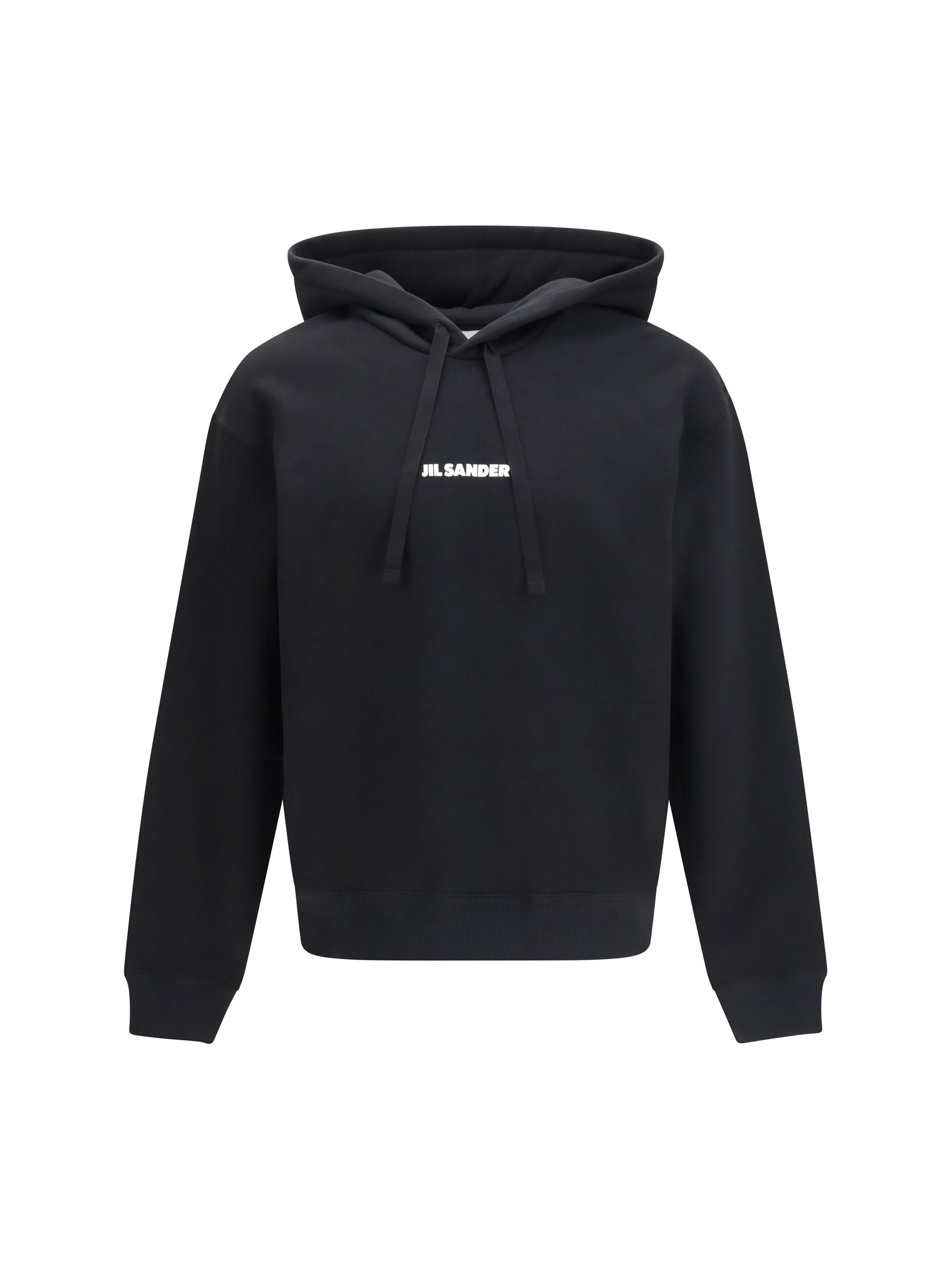 Logo-Embroidered Cotton Hoodie — Black