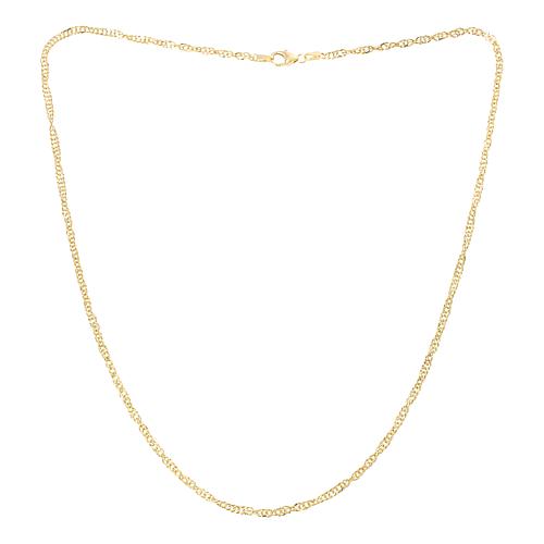 "Bellezza 18"" 14K Gold Polished Singapore-Link Chain Necklace"