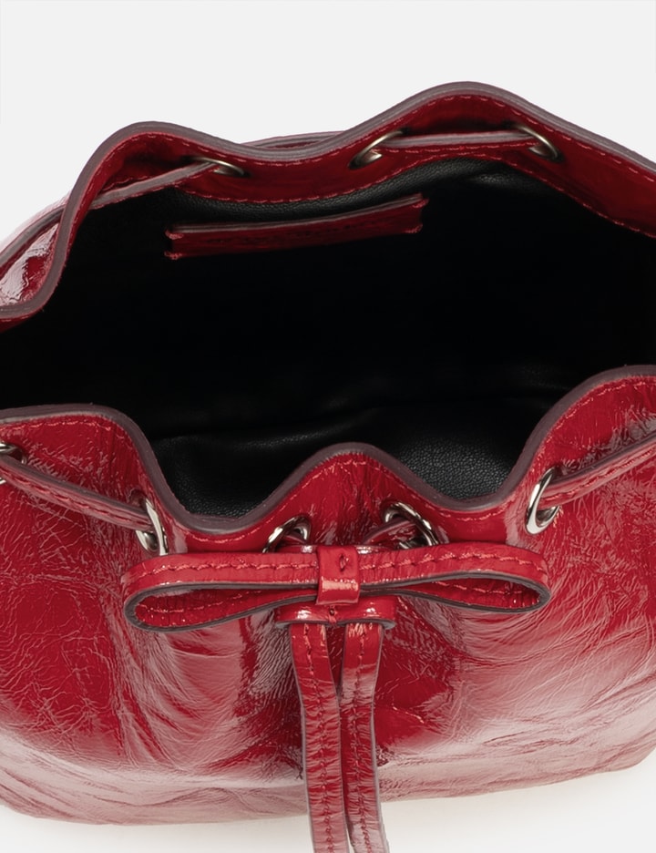 Multipocket Mini Bucket Bag Crinkled Patent