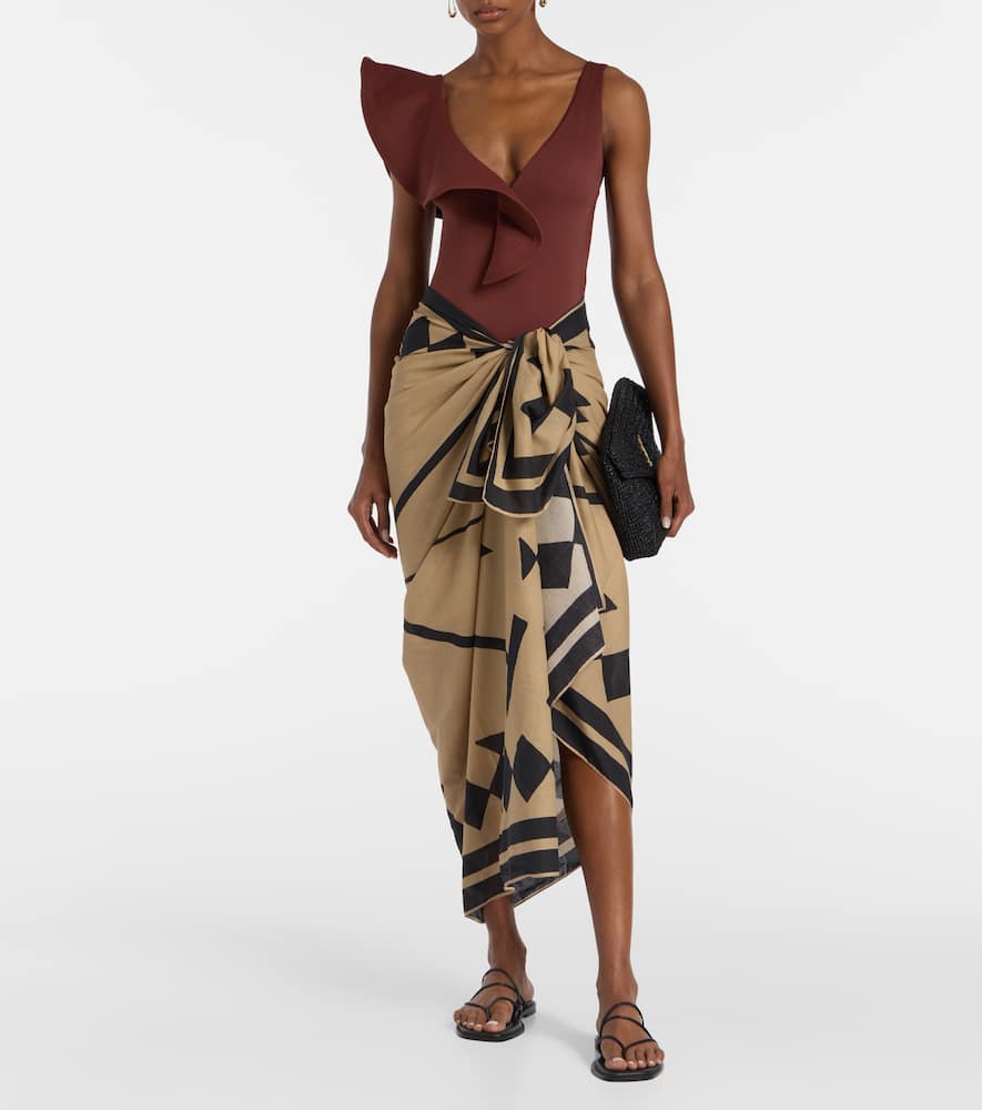 Cotton printed beach cover-up