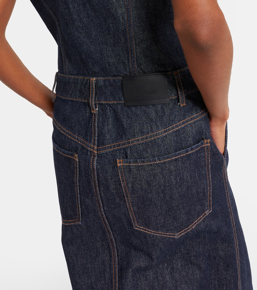 Farfalla denim midi dress