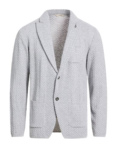 Man Blazer Grey Size 40 Cotton, Acrylic
