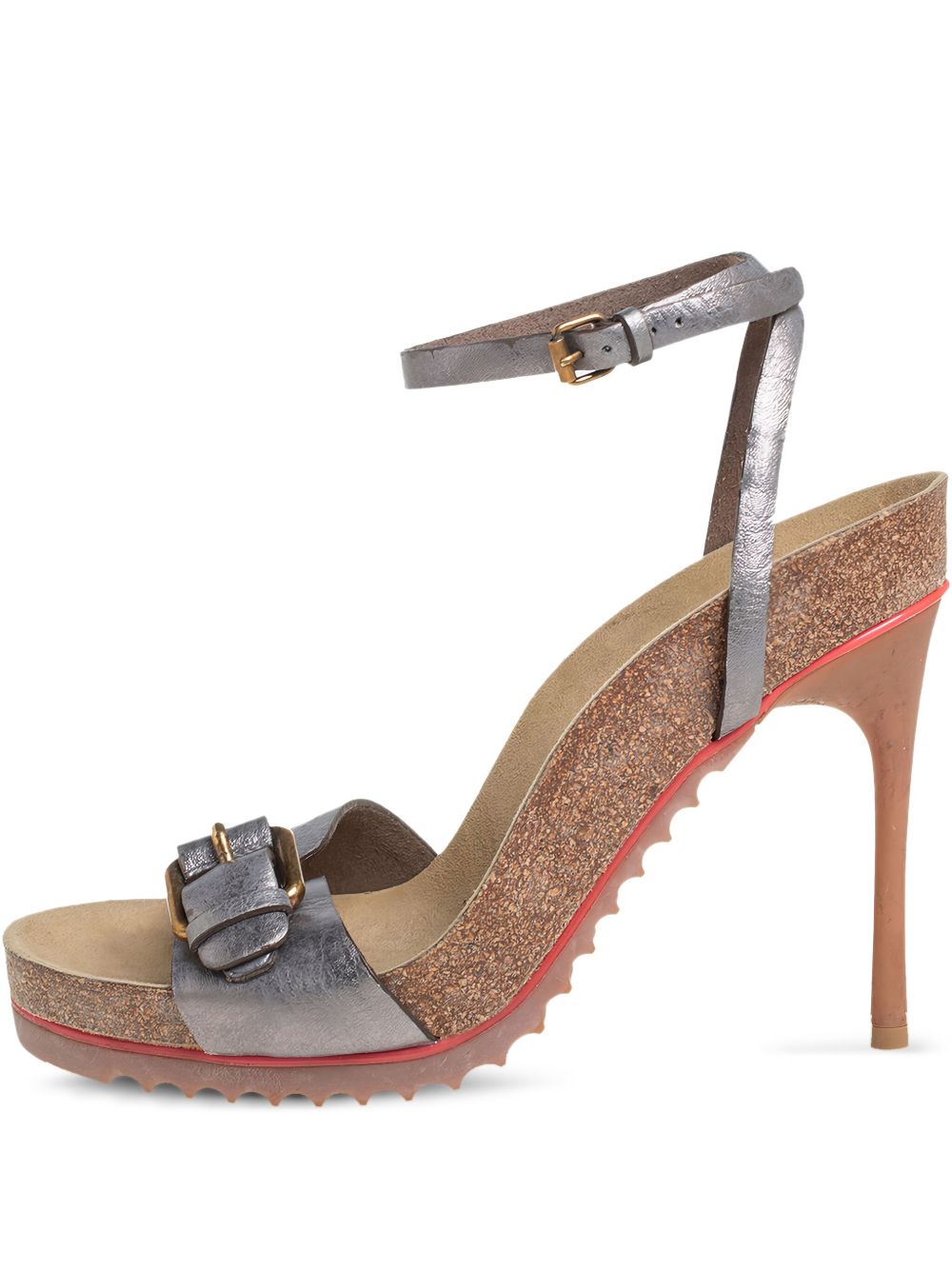105mm buckled sandals - Silver