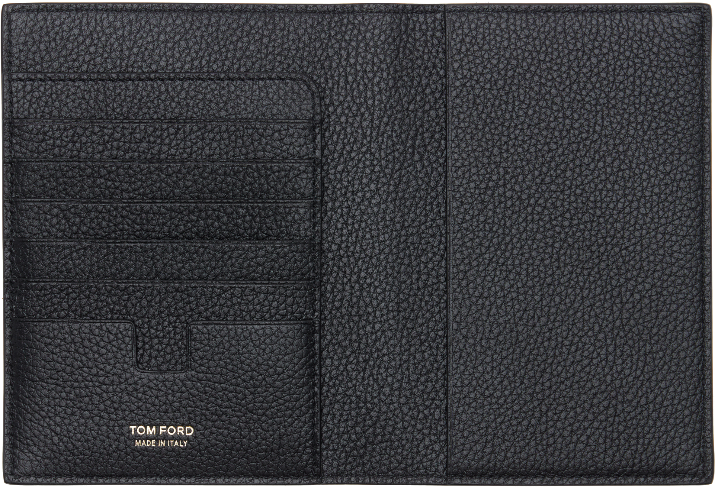 Black Soft Grain Leather T Line Passport Holder