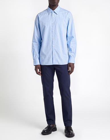 Officine Générale Man Shirt Light blue Size M Organic cotton