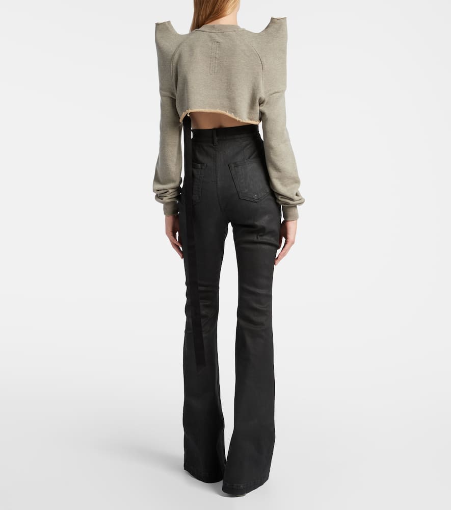 Cropped cotton-blend jersey sweatshirt