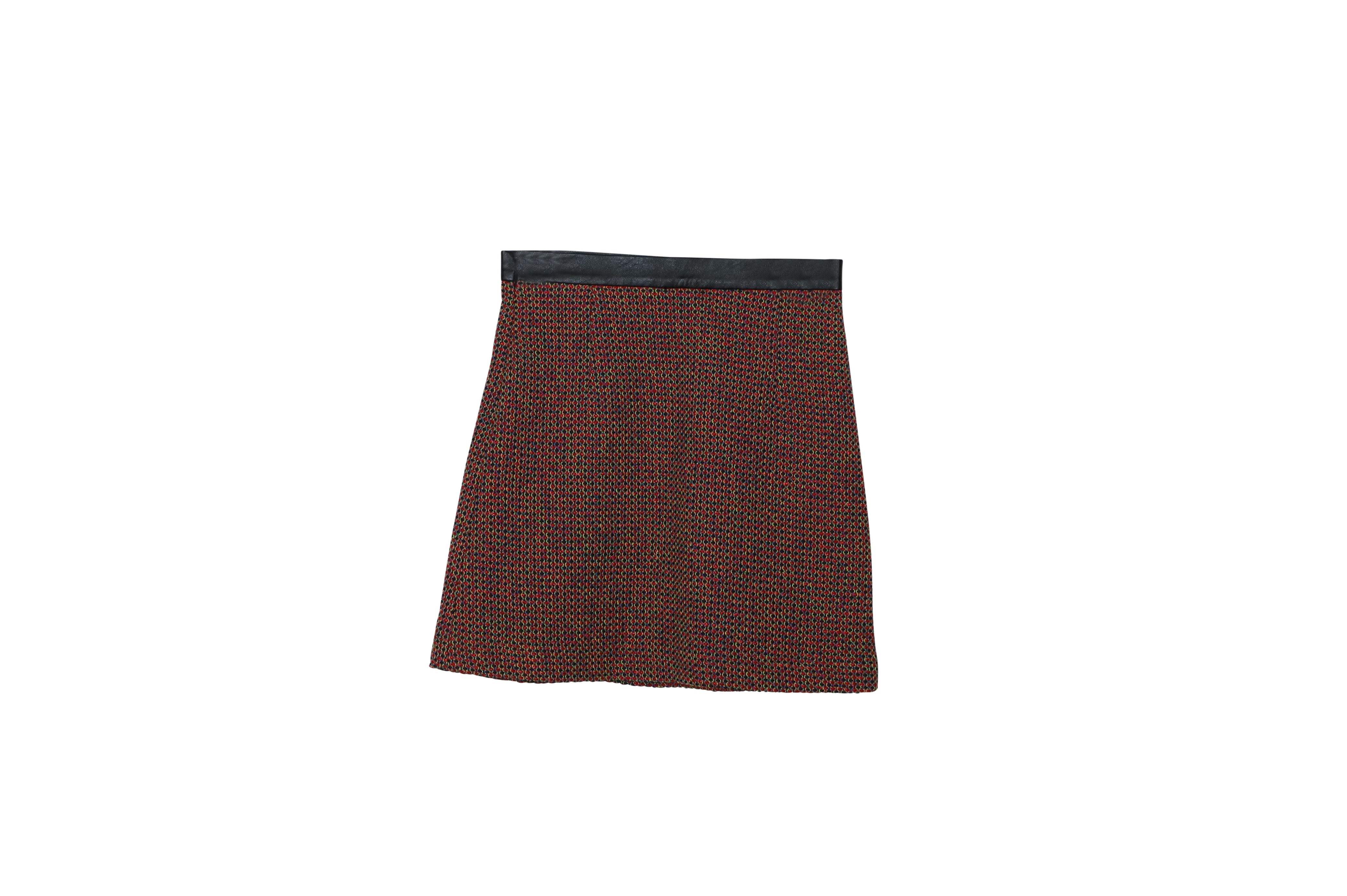 Tweed Blazer and Skirt Set in Red Cotton