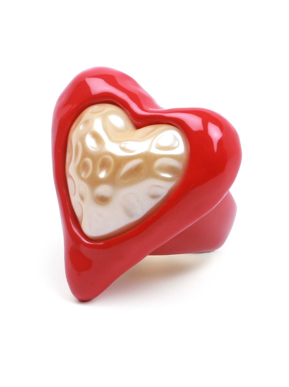Heart-shaped resin ring - Red