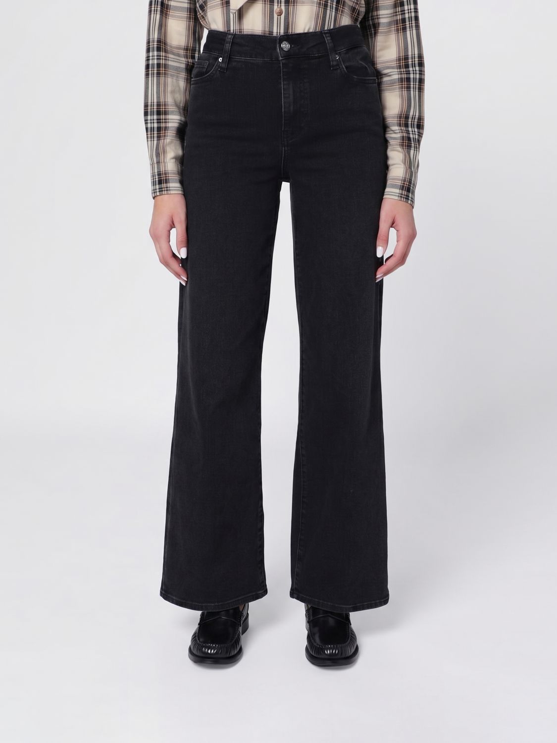 Le Slim Palazzo High Rise Jeans in Black