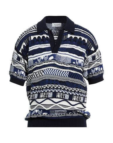 Man Sweater Blue Size 40 Cotton, Polyamide